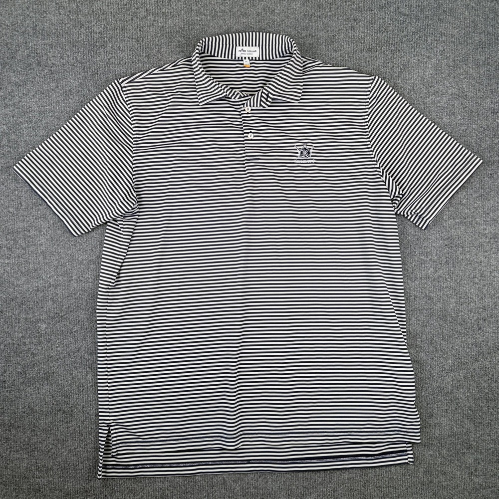 Peter Millar Summer Comfort Kingsbarns Golf Polo Shirt Mens XL Blue White - Picture 2 of 8